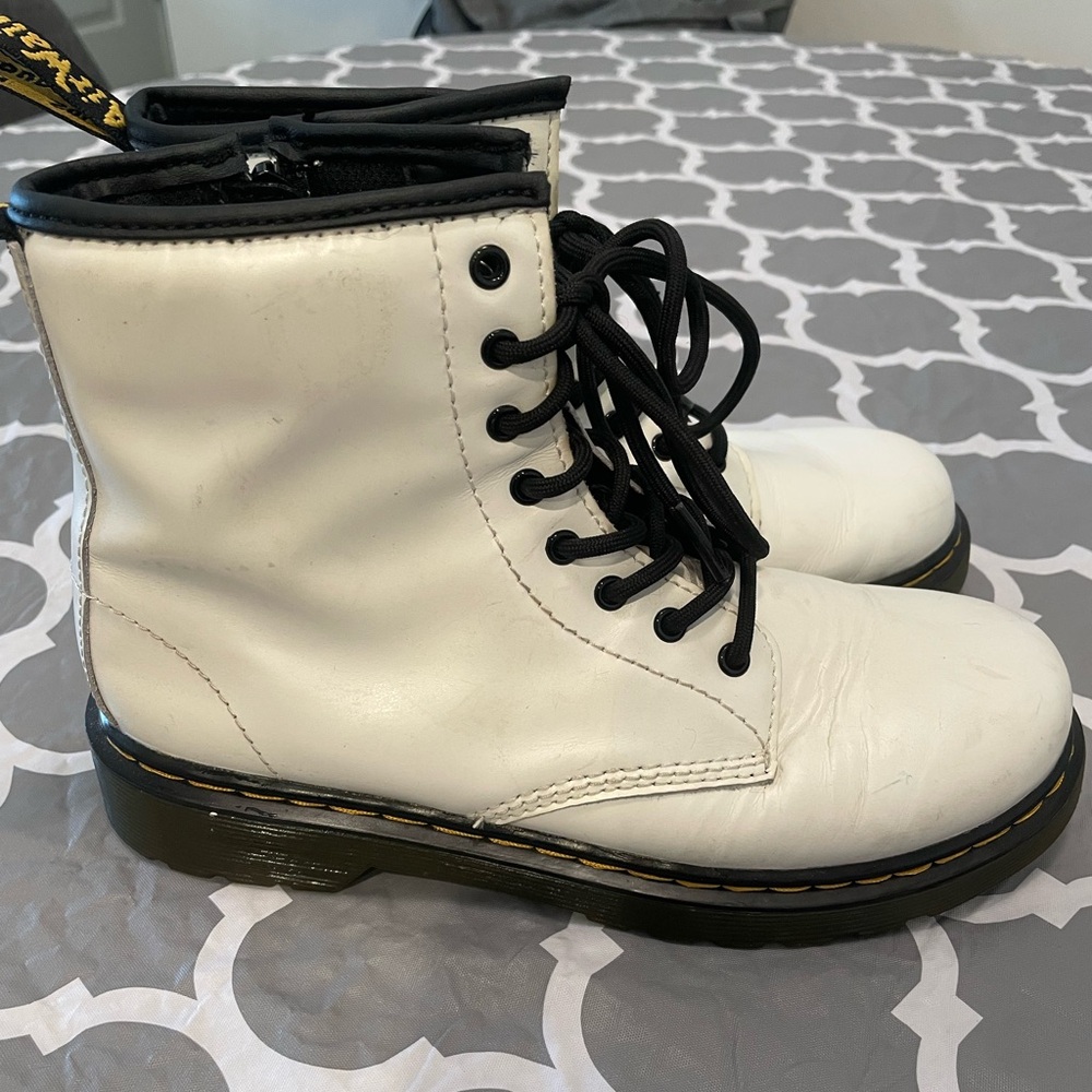 White Dr. Martens Size US 4 (women’s 5) White Combat Boots